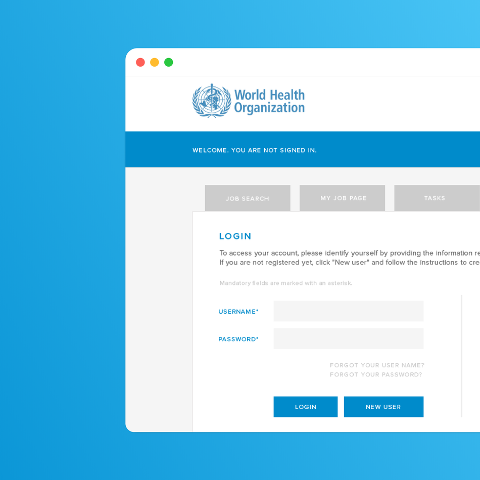 The World Health Organization Recruitment System